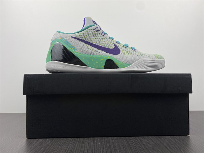 Nike Zoom Kobe 9 IX Grey Green Purple Shoes 630487-005
