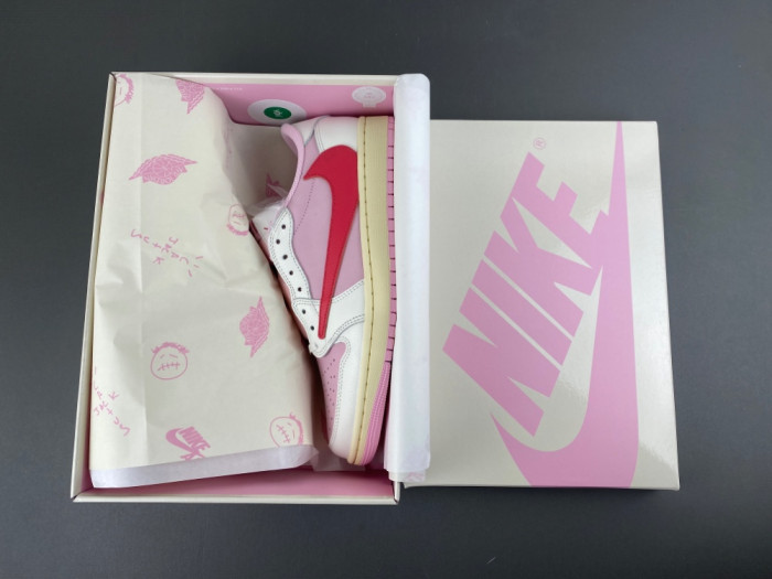 Travis Scott × AJ1 Low "Shy Pink" IQ7604-101